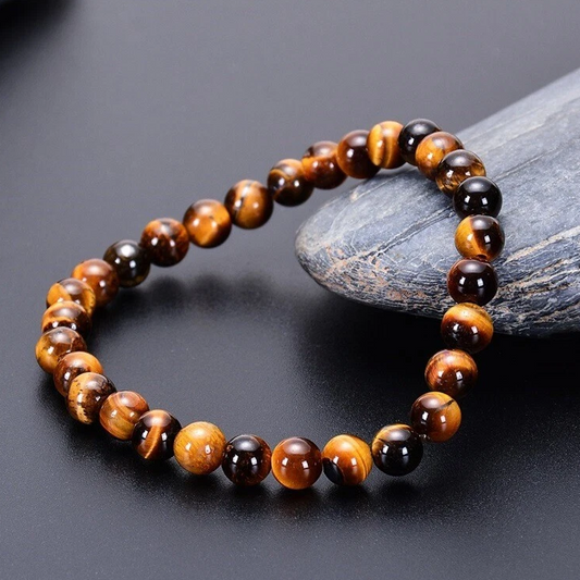 Natural Tiger Eyes Beads Stretched Bracelet For Men and Women