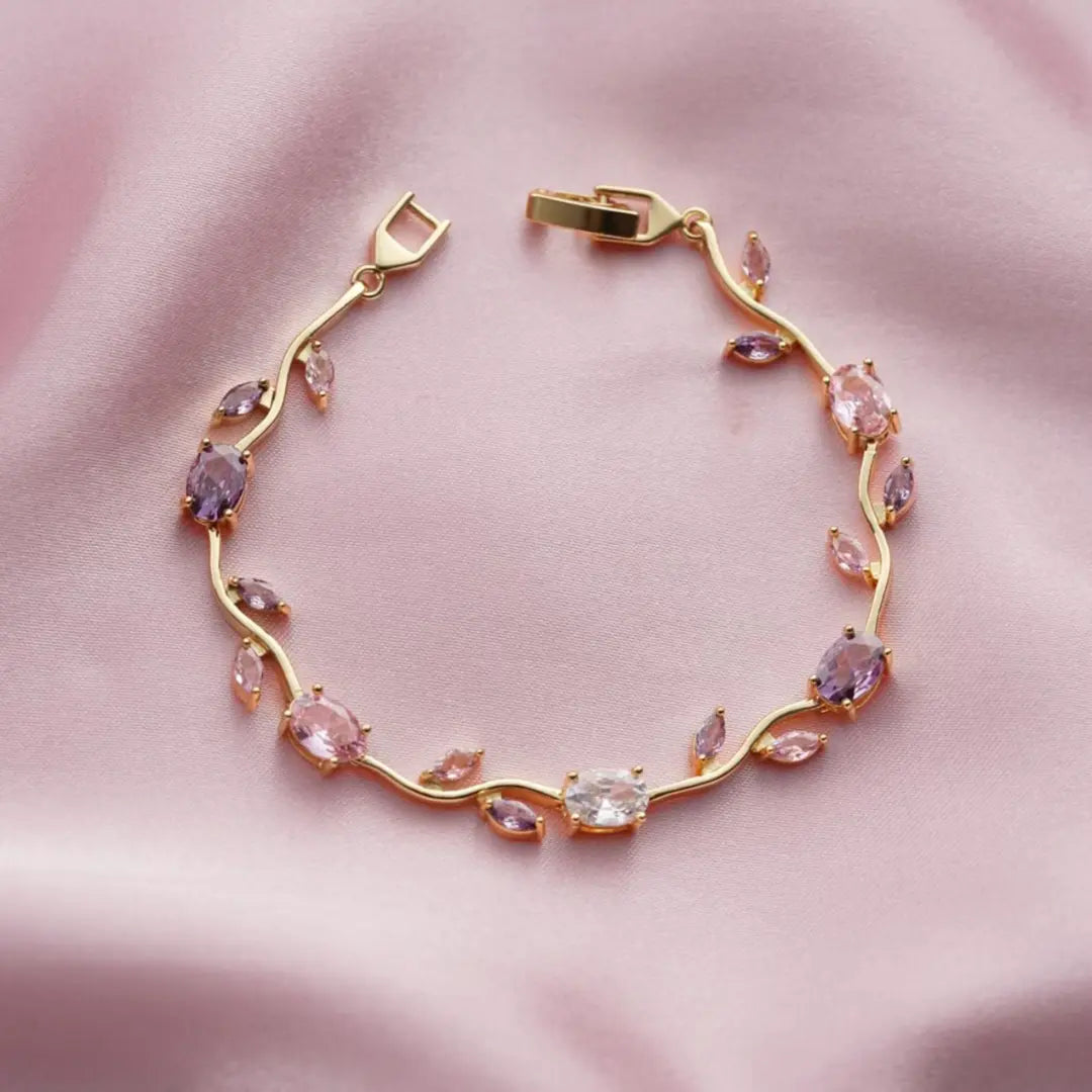 Premium Zirconia Stones Tulip Bracelet for Girls With Free Gift
