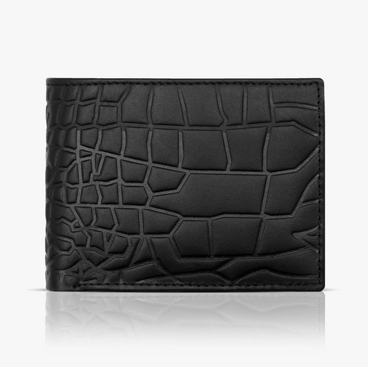 Genuine Cow Leather Wallet For Men : Croc Charm Textured Wallet